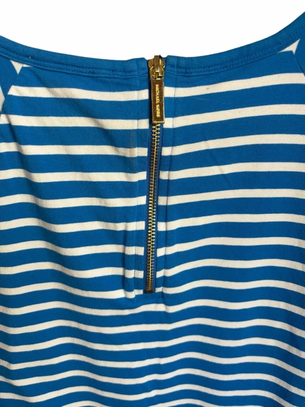 Michael Kors Blue and White Striped Dress Sz M